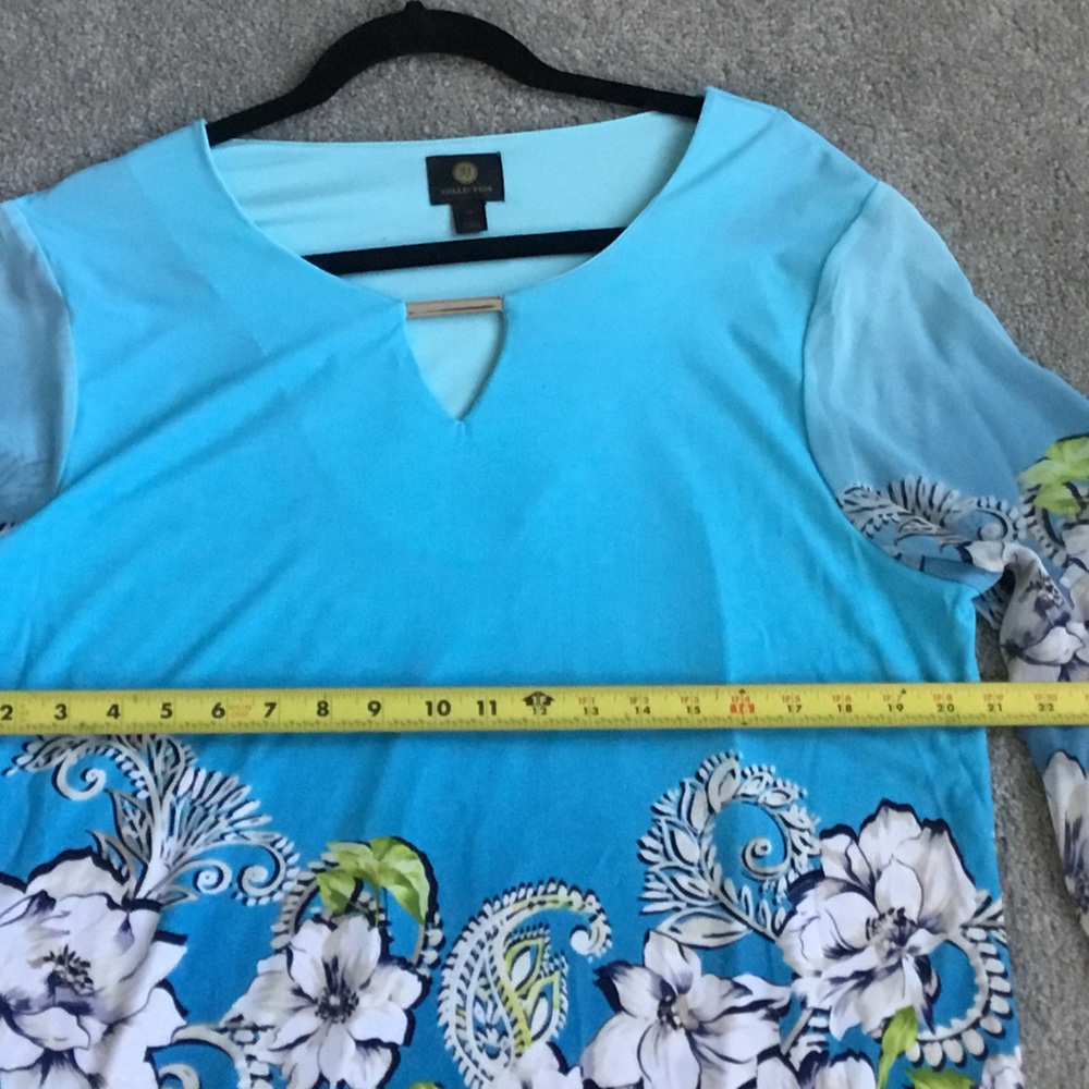 JM Collection Ladies/Women’s Top size 1X. Beautiful blues, Polyester & Spandex - Picture 7 of 8